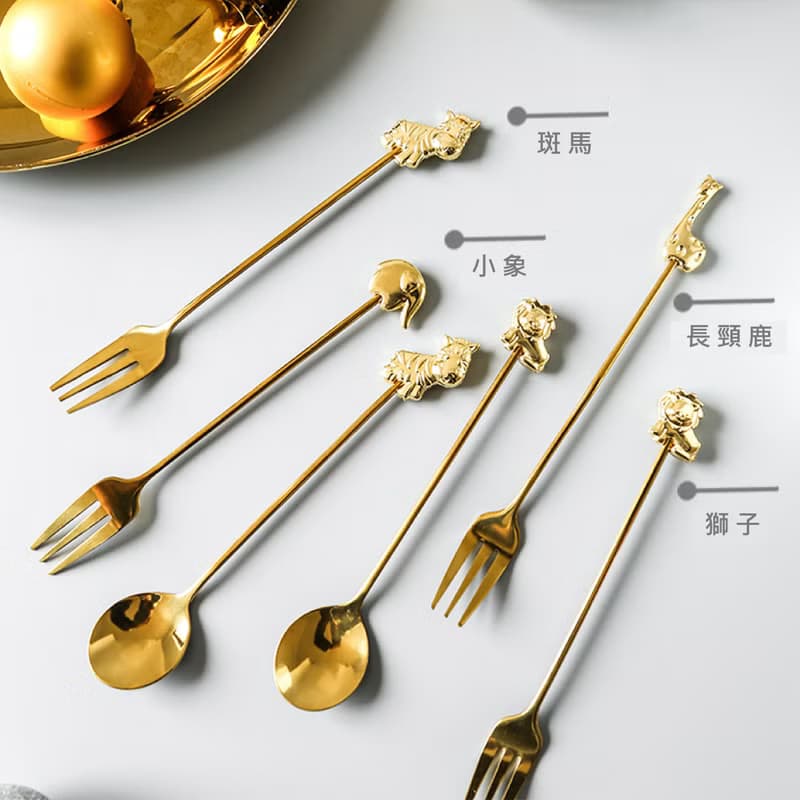 可愛動物點心餐具組