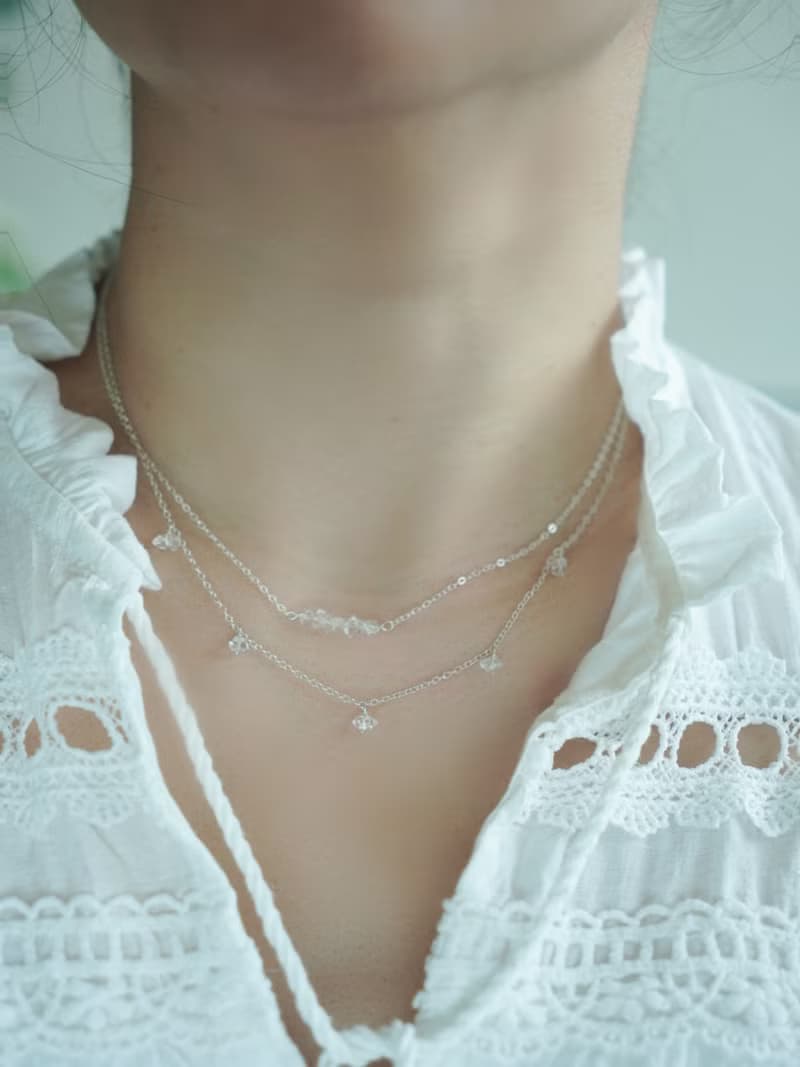 果實纍纍赫基默鑽石項鍊 美國 閃靈鑽 Herkimer SV925/14KGF