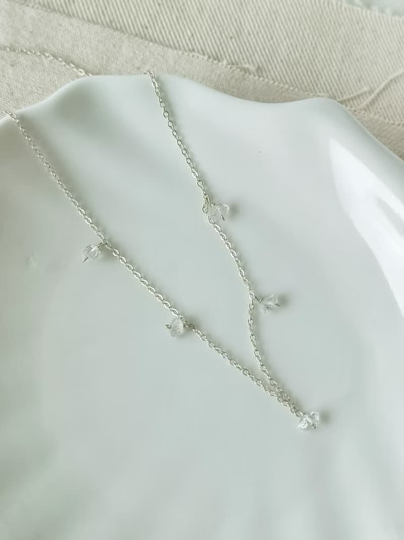 果實纍纍赫基默鑽石項鍊 美國 閃靈鑽 Herkimer SV925/14KGF