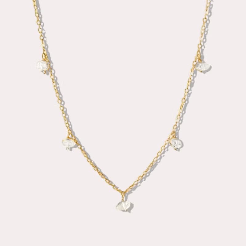 果實纍纍赫基默鑽石項鍊 美國 閃靈鑽 Herkimer SV925/14KGF