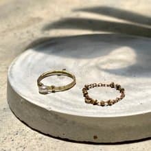 老林雜貨 | 絕美百搭珍珠線鍊戒組 珠珠鏈+珍珠戒/素面鏈+珍珠戒