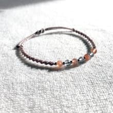 Abundance and Good Fortune Sunstone Labradorite Macrame Knot Bracelet