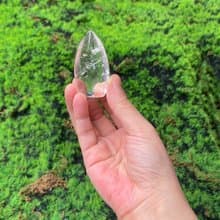 能量擺飾-精選天然冰透帶彩白水晶 淨化磁場 快速出貨