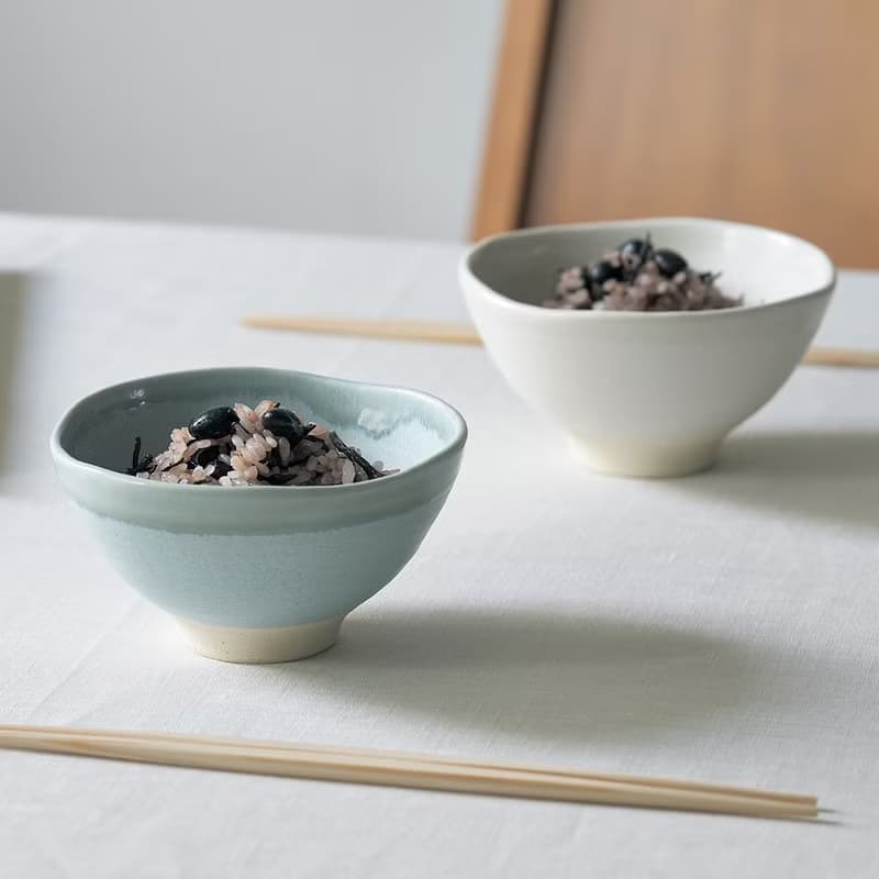 日本美濃燒 - 水波釉對碗禮盒組 - 附筷(4件式) - 310 ml