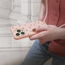 iPhone 17/16/15/14/13/12/SE3 迷人小圓花 二合一防摔背繩手機殼