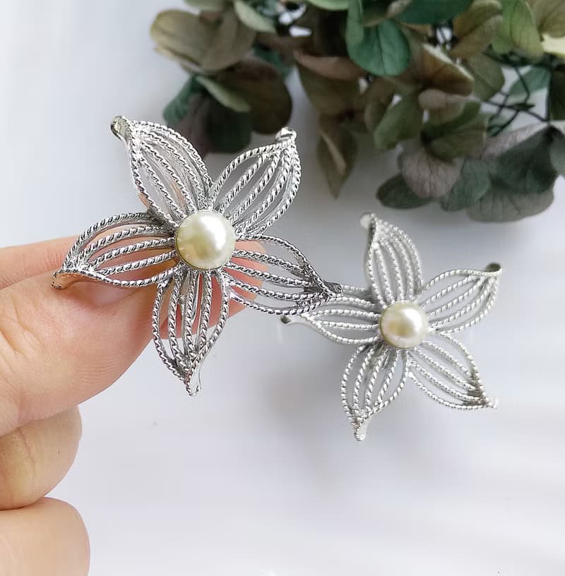 【西洋古董飾品 】SARAH COV 1966年 Moon Flower 系列 夾式耳環