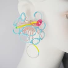 tsububu /片耳販売/ビーズ刺繍/微生物/ピアス,イヤリング/あぶく