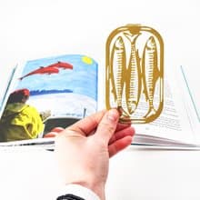 Canned Classics gold metal bookmark sardine can design handmade