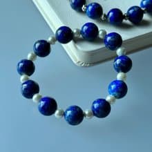 【回風落雁】青金淡水珍珠手鏈 冷靜與理性 專注集中【射手摩羯】