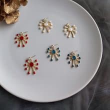 【福袋】 | 復古煙花綻放耳環 紅藍白三色氣質款個性x