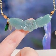 冰種翡翠花鎖骨鍊 14K包金 | 天然A貨翡翠 | 送禮