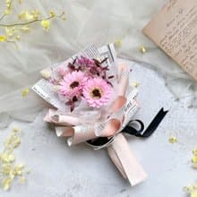 畢業花束 熱門款 淡香向日葵花束 甜甜粉 畢業季 乾燥花 畢業禮物