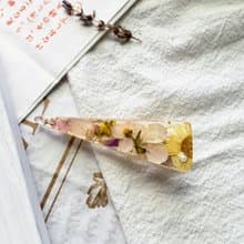 繡球花髮夾【微甜芫荽】 乾燥花 三角形 黃色針菊