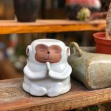 佛系禮物 四不猴陶杯 茶杯 咖啡杯 青瓷汝窯潤白釉色