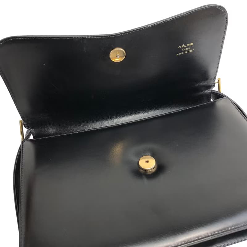 【 日本直送　名牌中古包 】CELINE セリーヌ ホースキャリッジ レザー ハンドバッグ 2WAY ショルダーバッグ ブラック vintage fditxc