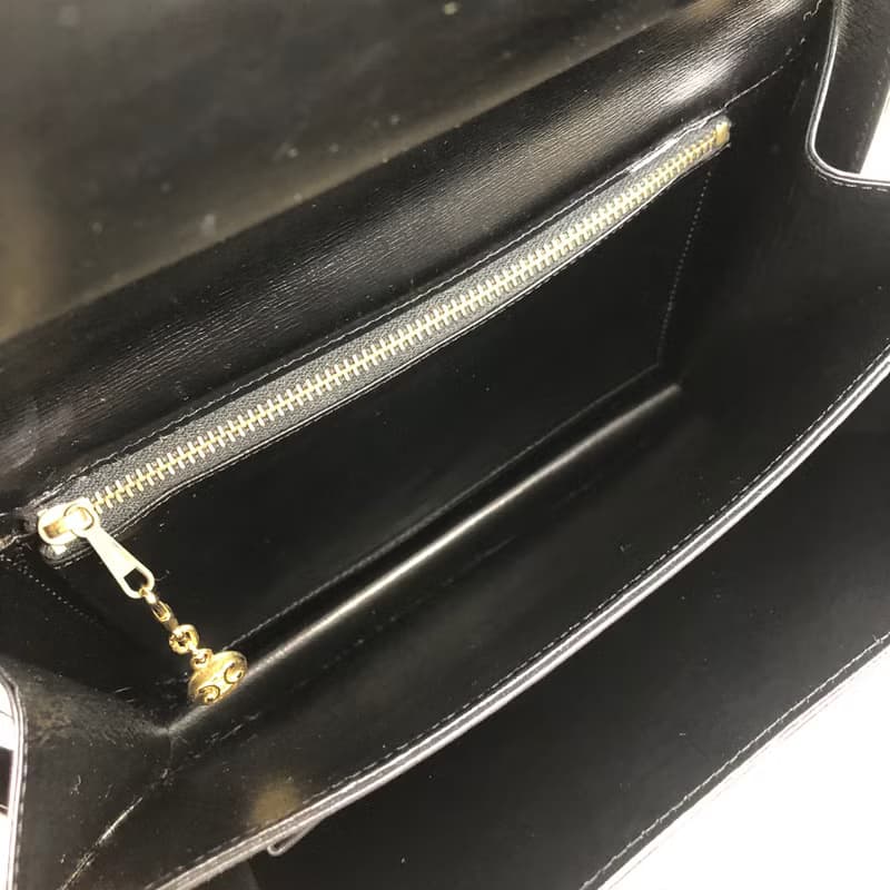 【 日本直送　名牌中古包 】CELINE セリーヌ ホースキャリッジ レザー ハンドバッグ 2WAY ショルダーバッグ ブラック vintage fditxc