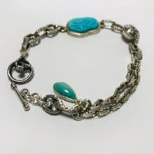 純銀手鍊搭配綠松石