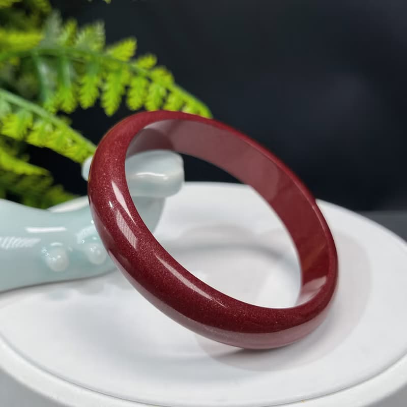 優質 紫金砂朱砂手鐲 62MM 素雅寬版辰砂手環女 辟邪消災安神鎮靜