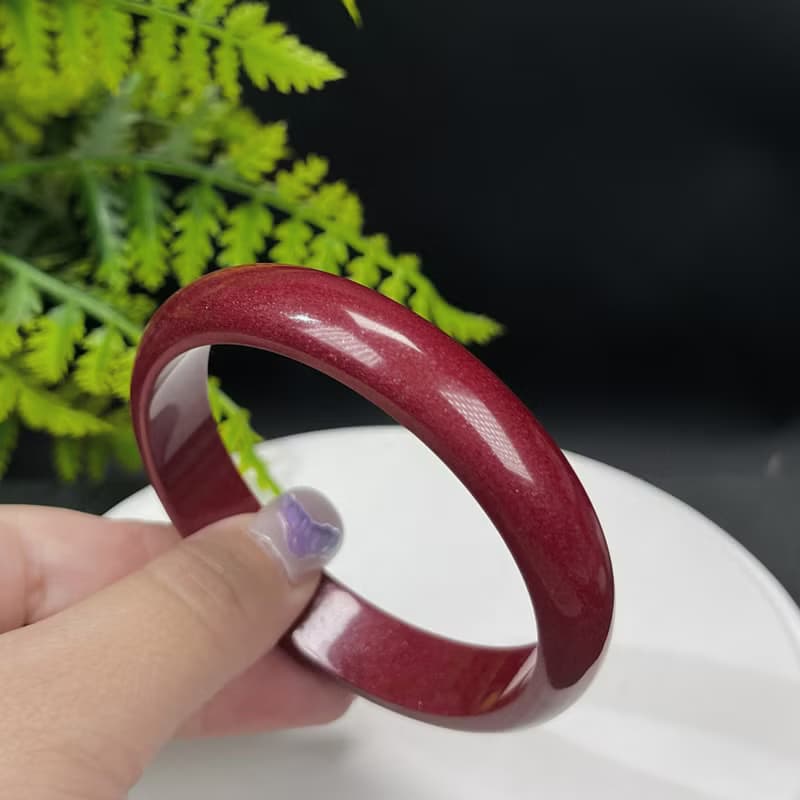 優質 紫金砂朱砂手鐲 62MM 素雅寬版辰砂手環女 辟邪消災安神鎮靜
