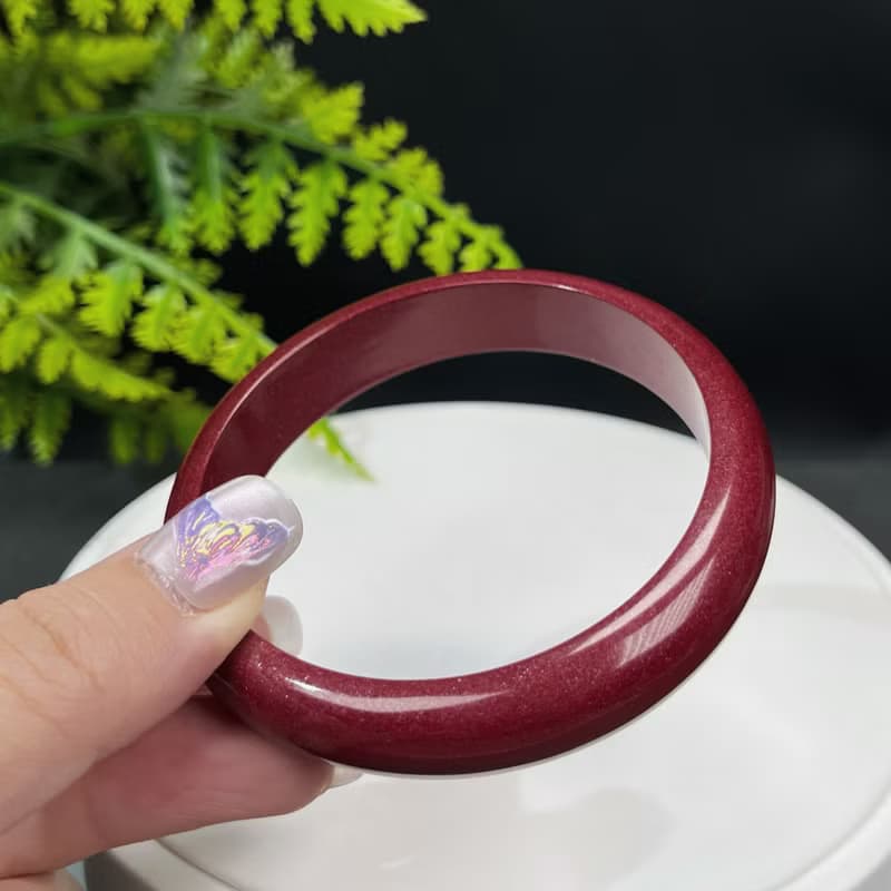 優質 紫金砂朱砂手鐲 62MM 素雅寬版辰砂手環女 辟邪消災安神鎮靜