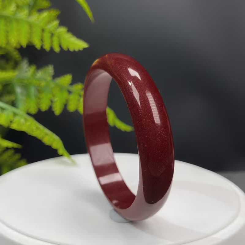 優質 紫金砂朱砂手鐲 62MM 素雅寬版辰砂手環女 辟邪消災安神鎮靜