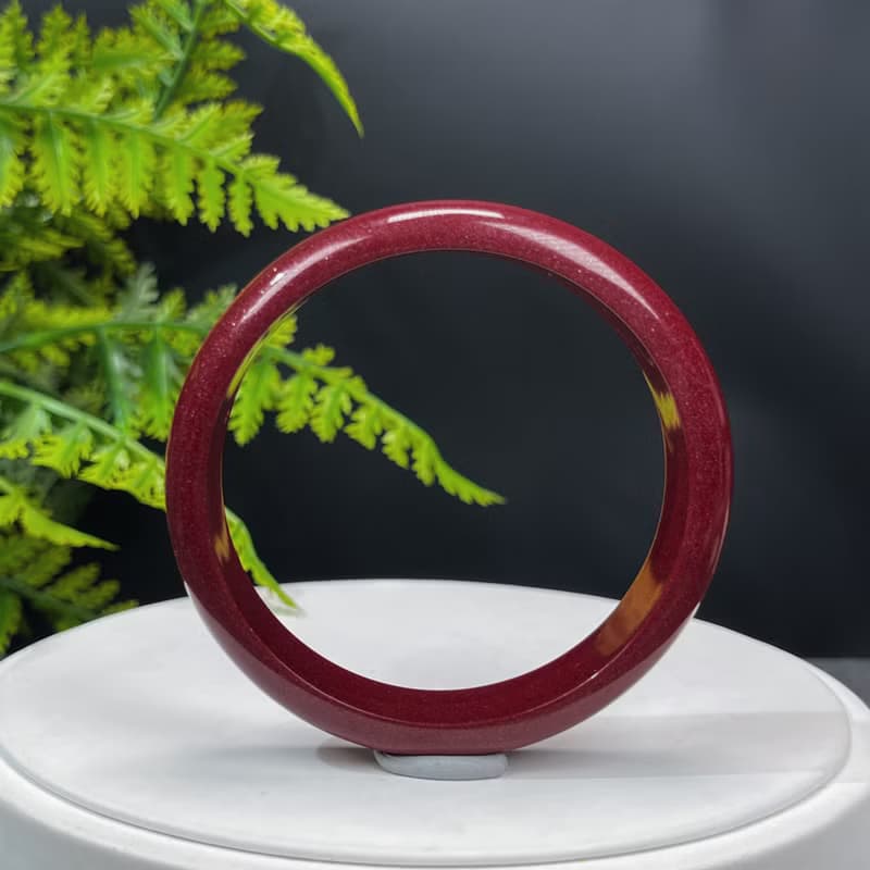 優質 紫金砂朱砂手鐲 62MM 素雅寬版辰砂手環女 辟邪消災安神鎮靜