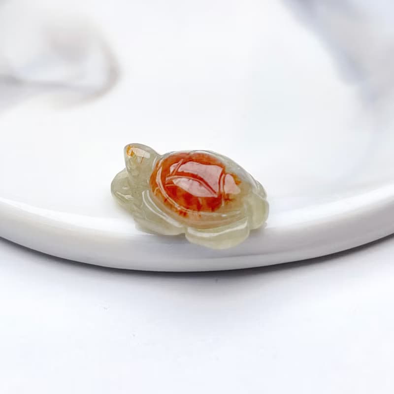 【吉祥‧長壽】冰飄紅翡翠烏龜擺飾 | 天然緬甸玉翡翠A貨 | 送禮