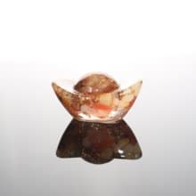 【新年禮物】招財金元寶擺飾黃玉紅瑪瑙款-開運水晶聚寶盆風水