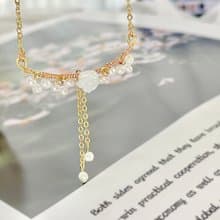 Giftest 淡水珍珠 / 良人屬我 受洗花基督教情人節女禮物項鍊N83