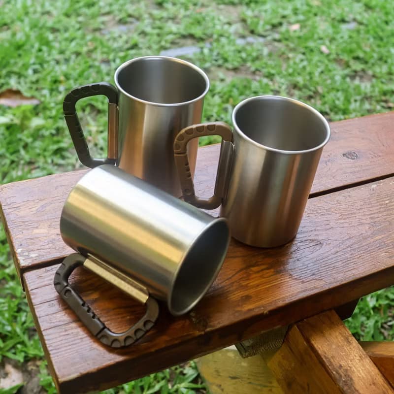 日本【SALUS 佐藤金屬】不鏽鋼可掛式馬克杯(3色)