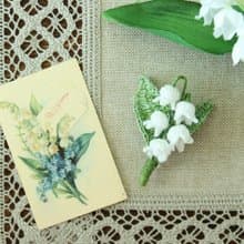 鈴蘭胸針 Mini/S/M/L Size 鉤針編織 白色/紫色 生日/結婚禮物