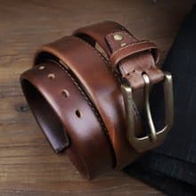 雙層加厚純牛皮腰帶 復古真皮皮帶 寬度3.9cm