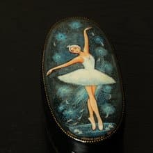 White Swan ballerina lacquer box hand-painted Swan Lake Christmas Gift Wrapping