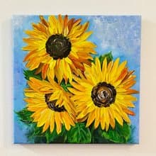 Sunflower Painting Bouquet Textured Art Wall Decoration Artwork