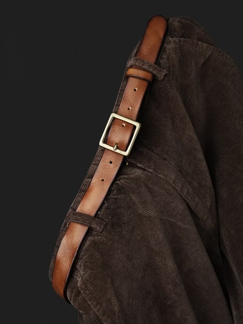 美式復古頭層牛皮皮帶 手工製作銅扣腰帶 簡約牛仔褲帶窄款 2.7cm