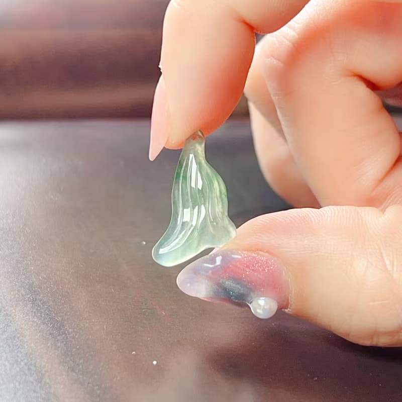 冰飄藍花翡翠隨形 | 天然A貨翡翠 |  送禮