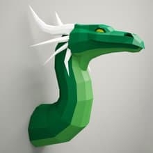 Papercraft Dragon 3D, DIY Paper Craft project, Sculpture decor, DIGITAL TEMPLATE