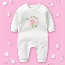 花見寶寶 櫻花 長袖連身衣 白 嬰兒 彌月 滿月 禮物