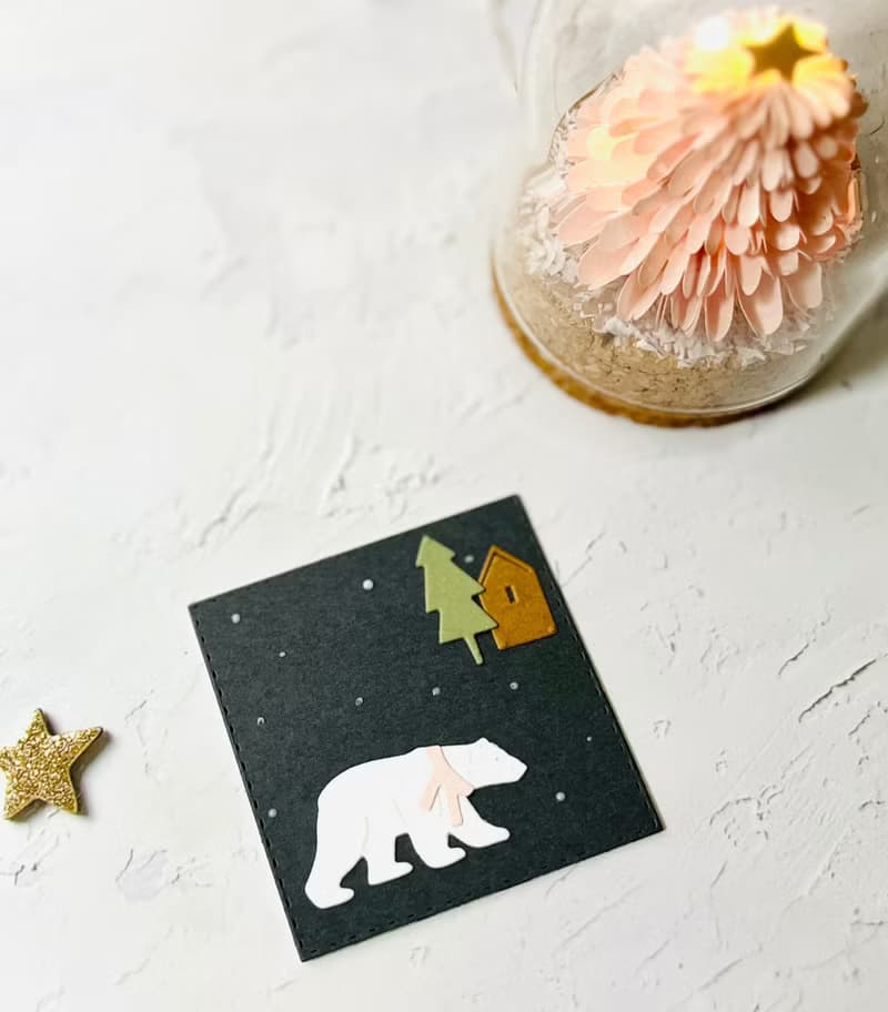 【 DIY 手作】雪花粉聖誕樹燈飾卡片/DIY聖誕禮盒/材料包