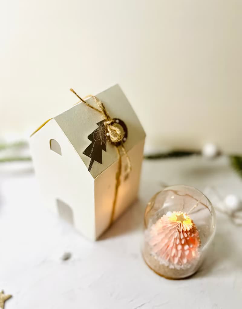 【 DIY 手作】雪花粉聖誕樹燈飾卡片/DIY聖誕禮盒/材料包