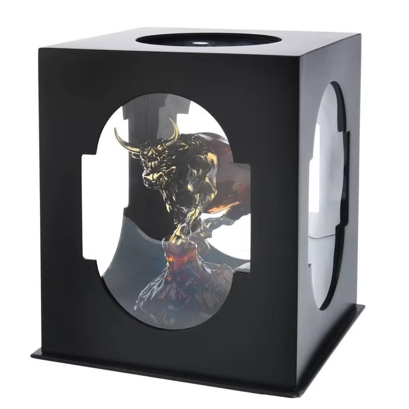 Sculpture of amber and bronze Bull|Amber Souvenir Gift|Amber Bull Figurine|