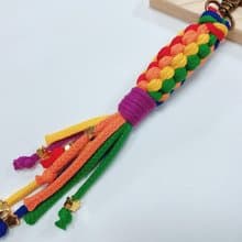 迷之作-彩虹稻穗手作編織鑰匙圈