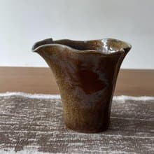 古畫 柴燒陶手捏茶海 小