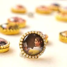 Button Cover 手作鈕扣飾~雅致可愛~名畫系列: 讀書的少女