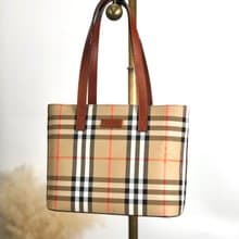 【 日本直送　名牌中古包 】BURBERRY バーバリー ノヴァチェック トートバッグ ベージュ キャンバス vintage ヴィンテージ bc7gmg