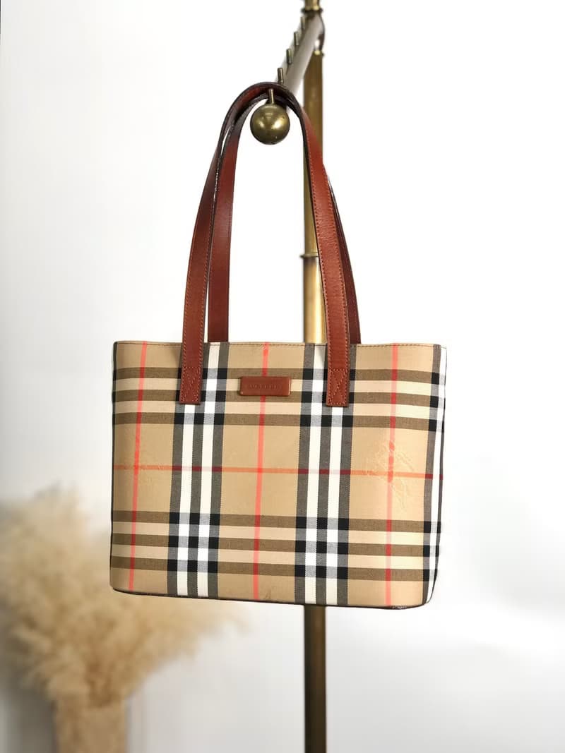 【 日本直送　名牌中古包 】BURBERRY バーバリー ノヴァチェック トートバッグ ベージュ キャンバス vintage ヴィンテージ bc7gmg