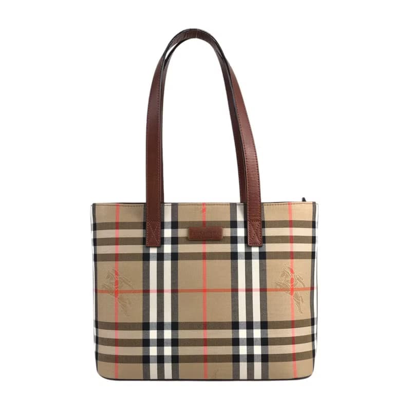 【 日本直送　名牌中古包 】BURBERRY バーバリー ノヴァチェック トートバッグ ベージュ キャンバス vintage ヴィンテージ bc7gmg