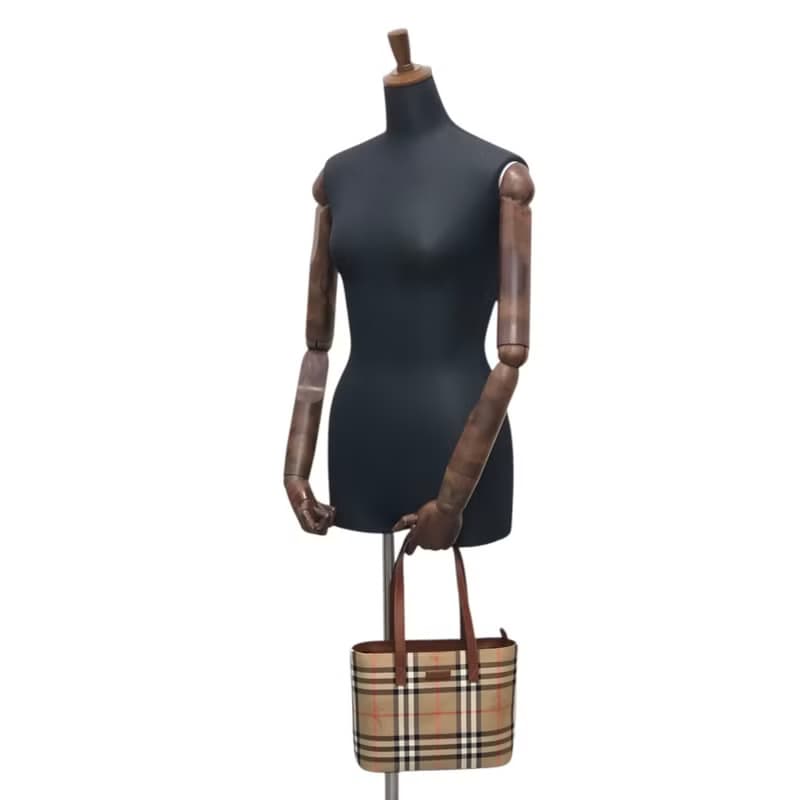 【 日本直送　名牌中古包 】BURBERRY バーバリー ノヴァチェック トートバッグ ベージュ キャンバス vintage ヴィンテージ bc7gmg