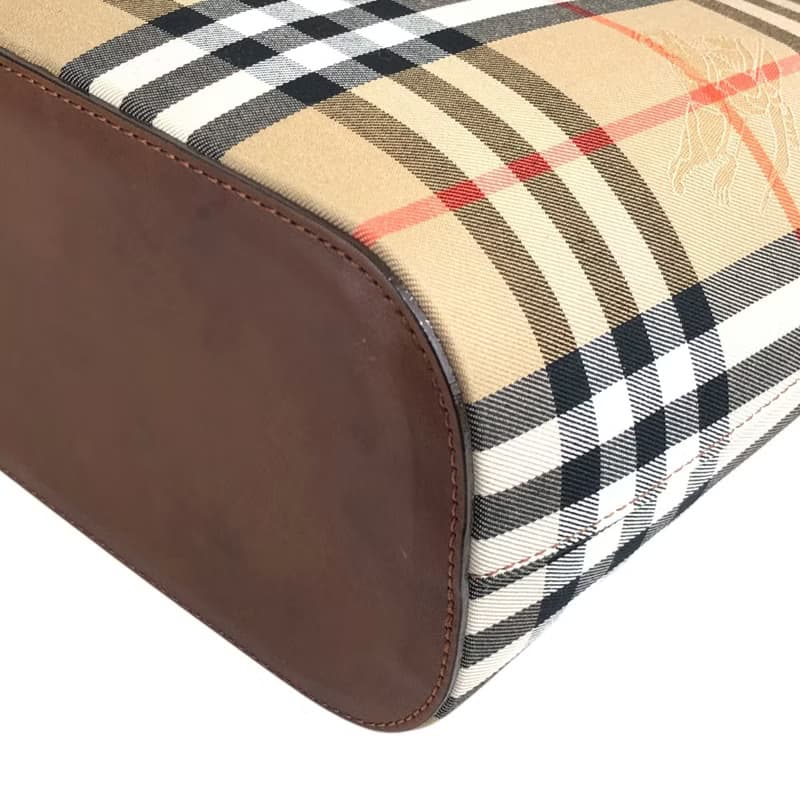 【 日本直送　名牌中古包 】BURBERRY バーバリー ノヴァチェック トートバッグ ベージュ キャンバス vintage ヴィンテージ bc7gmg