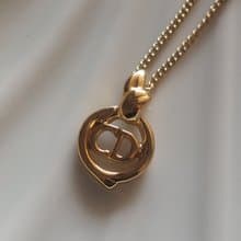 Christian Dior ディオール CD ロゴ モチーフ ネックレス ゴールド ヴィンテージ